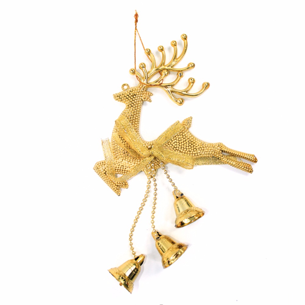 Home Christmas Tree Ornament Deer Chital Hanging Xmas Baubles Party Decoration Deer Christmas reindeer with bell trumpet 2016