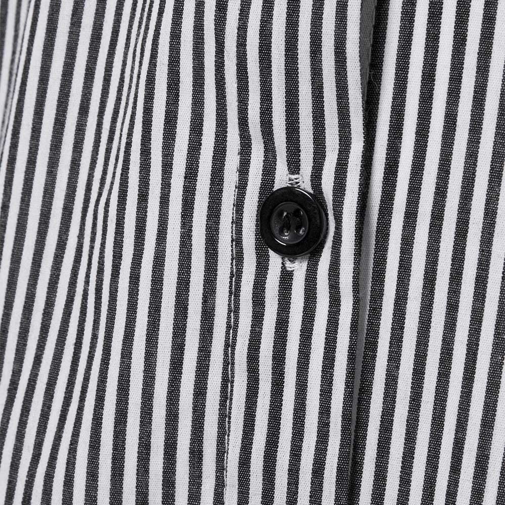 Spring Evening Party Women Black Striped Maxi Shirt Dress Office Lady Work Bowknot Tie Loose Pocket Extra Long Dresses C19041501