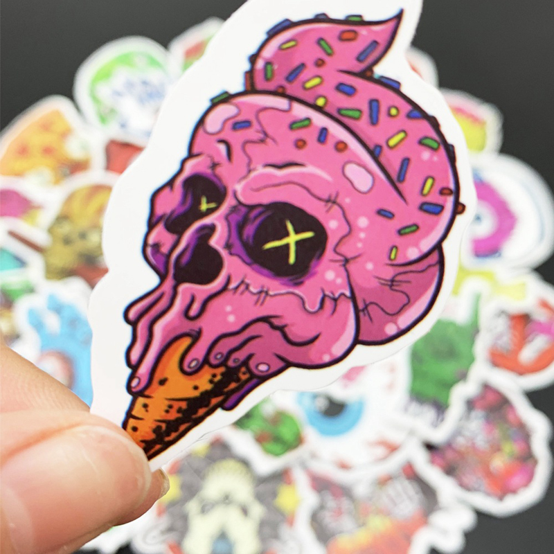 50pcs/lot Horrible Skull Stickers Graffiti Skeleton Funny DIY Sticker for Motorcycle Bicycle Lage Skateboard Laptop Guitar