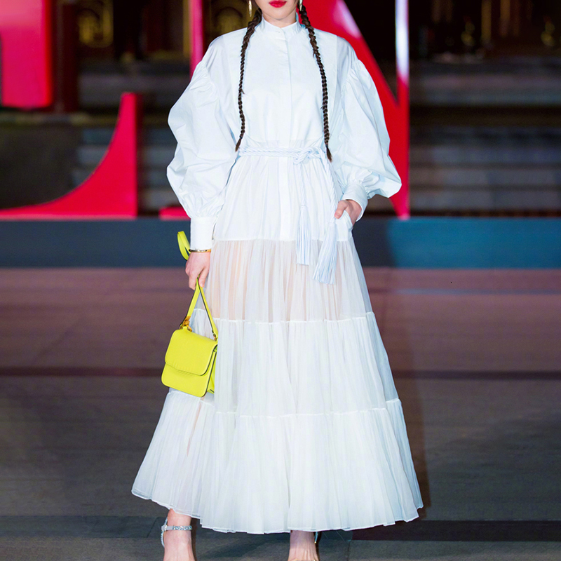 2020 White And Balck Patchwork Mesh Hit Color Dresses Womens Lapel Collar Lantern Long Sleeve High Waist Lace Up Ruched Fashion Clothing, Black
2020 White And Balck Patchwork Mesh Hit Color Dresses Womens Lapel Collar Lantern Long Sleeve High Waist Lace Up Ruched Fashion Clothing, Black