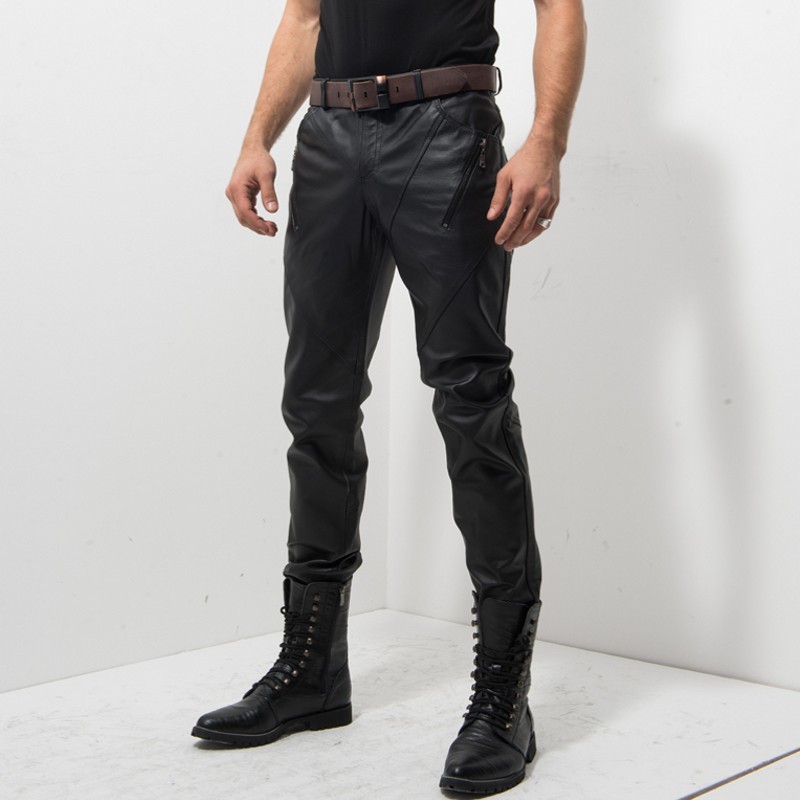 New Zipper Mens Slim Gentleman Windproof Middle Aged Pants Genuine Leather Pig Slim Motorcycle Biker Pants Male Fashion Trousers, Black
New Zipper Mens Slim Gentleman Windproof Middle Aged Pants Genuine Leather Pig Slim Motorcycle Biker Pants Male Fashion Trousers, Black