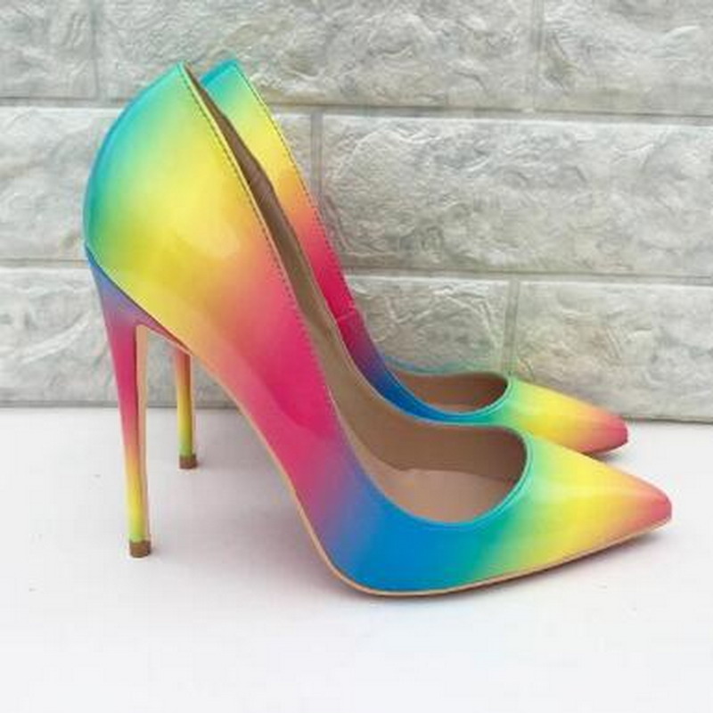 Free shipping fashion women pumps rainbow patent leather point toe high heels thin heel shoes genuine leather 120mm 100mm real photo, 12cm heel
Free shipping fashion women pumps rainbow patent leather point toe high heels thin heel shoes genuine leather 120mm 100mm real photo, 12cm heel