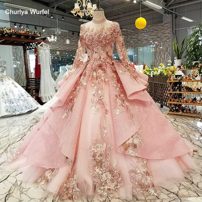 LS320400 pink special dubai puffy party dresses high neck long tulle sleeve lace up back evening dresses can make for muslim, With train
LS320400 pink special dubai puffy party dresses high neck long tulle sleeve lace up back evening dresses can make for muslim, With train