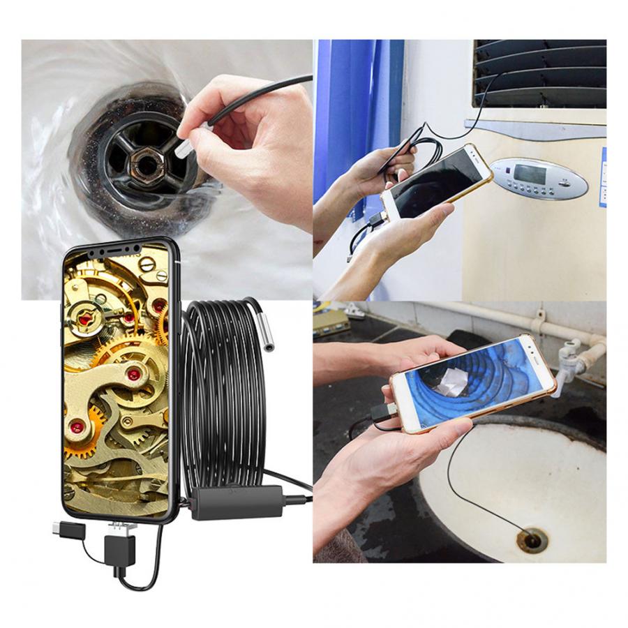 3 in 1 Endoscope Cameras for Android Type-C USB Mobile Phone 3.9mm Lens High Definition Portable Waterproof Borescope