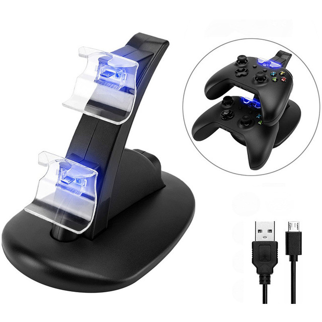 LED USB Dual Game Controchers Charger Charging Dock Stand Station pour Sony PlayStation 4 Wireless PS4 Xbox One GamePad Game Controllers