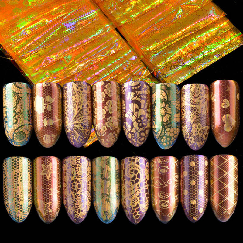 16 Designs/Set Gorgeous Gold Color Nail Foil Tips Decor For Manicure Tool Magic Laser Nail Art Transfer Starry Stickers Decal, As pic
16 Designs/Set Gorgeous Gold Color Nail Foil Tips Decor For Manicure Tool Magic Laser Nail Art Transfer Starry Stickers Decal, As pic