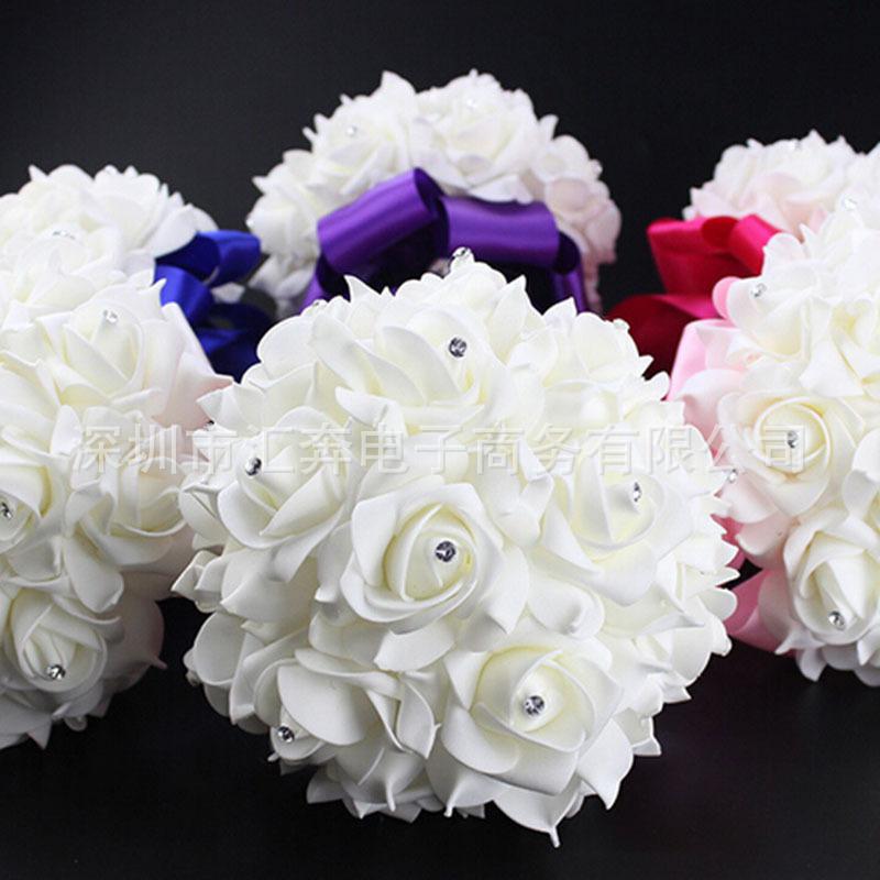 Wedding handheld flower handmade diamond foam simulation flower brides Bridesmaid white rose bouquet photography props, A8491
Wedding handheld flower handmade diamond foam simulation flower brides Bridesmaid white rose bouquet photography props, A8491