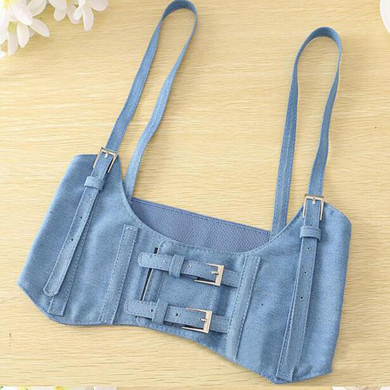 New Sexy Women Push Up Bust Strap Harness Corset belts Women Casual denim Wide belt Lady Suspender accessories Elastic Belt Y191218
