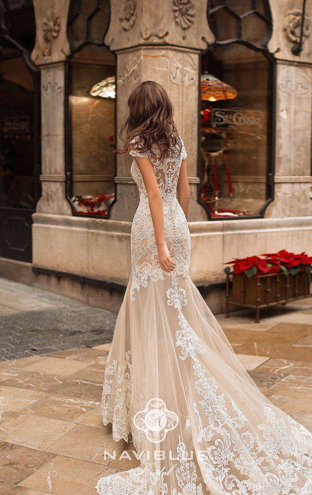 Naviblue 2019 Mermaid Wedding Dresses with Detachable Skirts Sexy Lace Applique Beading Plus Size Bridal Gowns Vestidos De Noiva