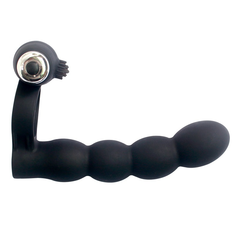 Strap on Anal Beads Penis Vibrating Ring Double Penetration Strapon Dildo G spot Vibrators Silicone Butt plug Sex Toys For Man Y191218