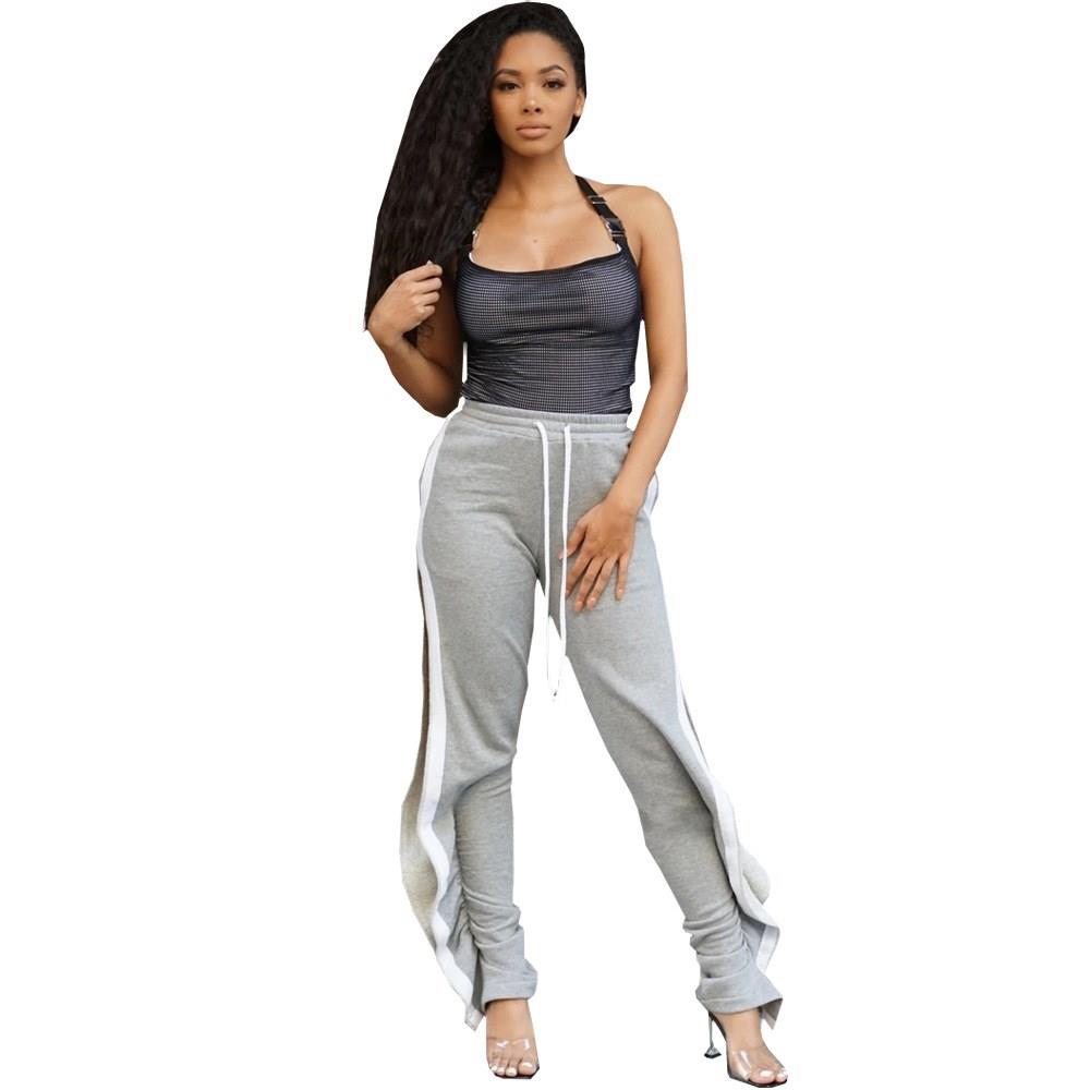 Fashion Women Casual Loose High Waist Trousers Solid Pure Color Side Slit Pants, Black
Fashion Women Casual Loose High Waist Trousers Solid Pure Color Side Slit Pants, Black