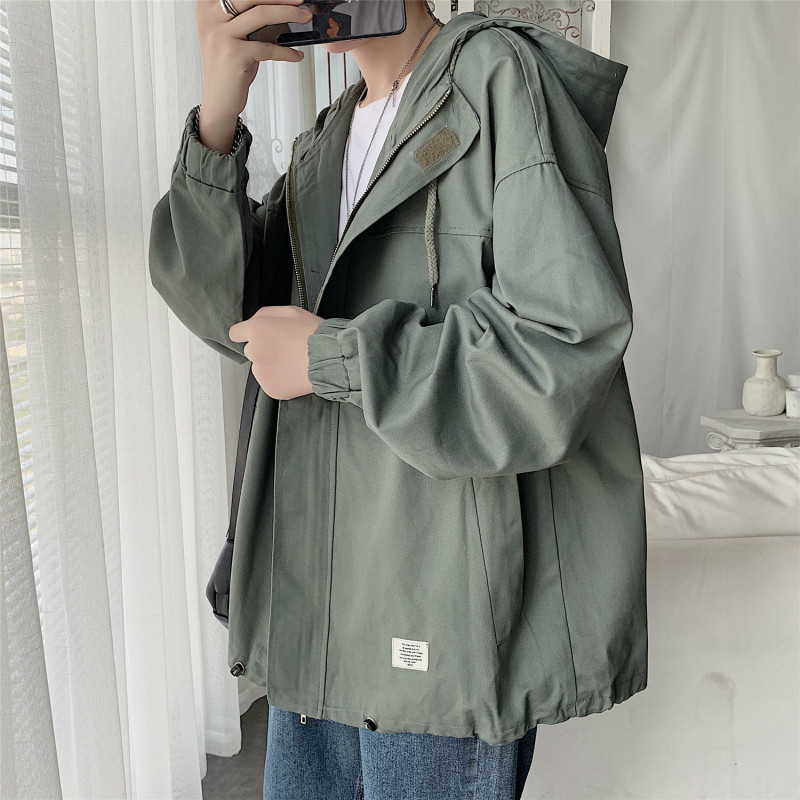 Spring Fall Cotton Streetwear Jacket Men Trend Spring Wear Korean Loose Hooded Jacket Student Handsome Tide Brand Men's Wear, Black
Spring Fall Cotton Streetwear Jacket Men Trend Spring Wear Korean Loose Hooded Jacket Student Handsome Tide Brand Men's Wear, Black