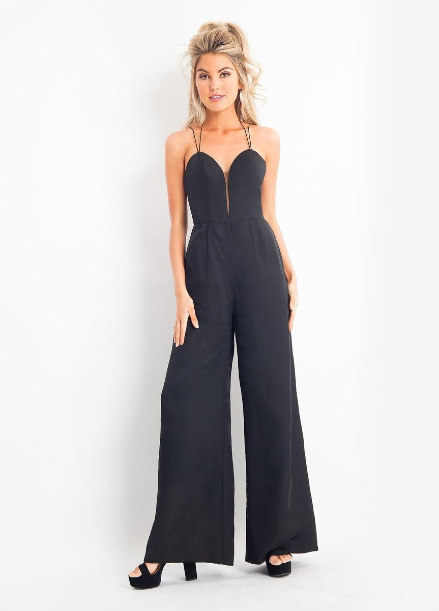 crystal black jumpsuits prom dresses halter neck beads evening gowns backless chiffon applique pant suits long women formal party dress