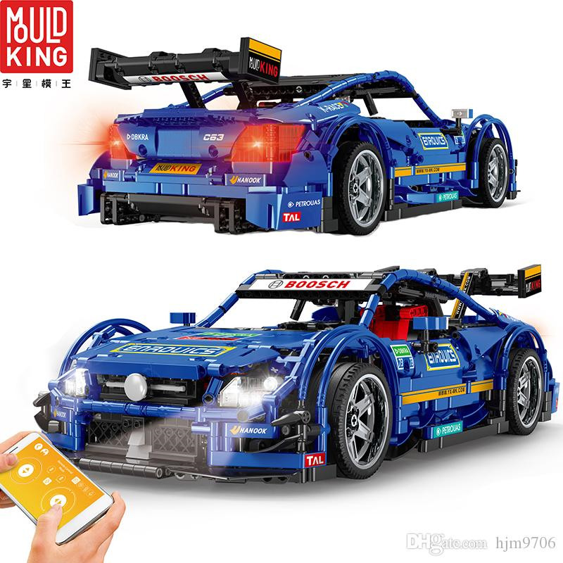 APP Remote Control Motorized C63 Blue Super Racing Car Building Blocks Bricks Mould King Compatible Legoing 13073 AGM MOC-6687 Birthday Toys Children 