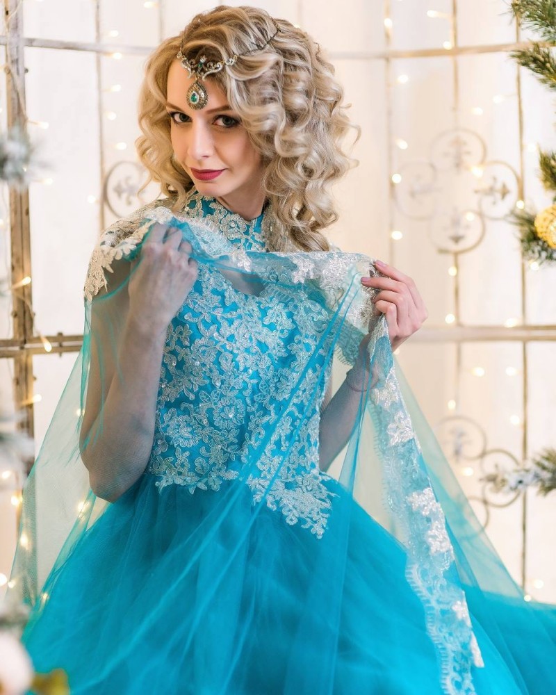Modest A Line Evening Prom Dress High Neck Sleeveless Tulle Lace Party Dress Sweep Train Applique Wrap robes de soirée