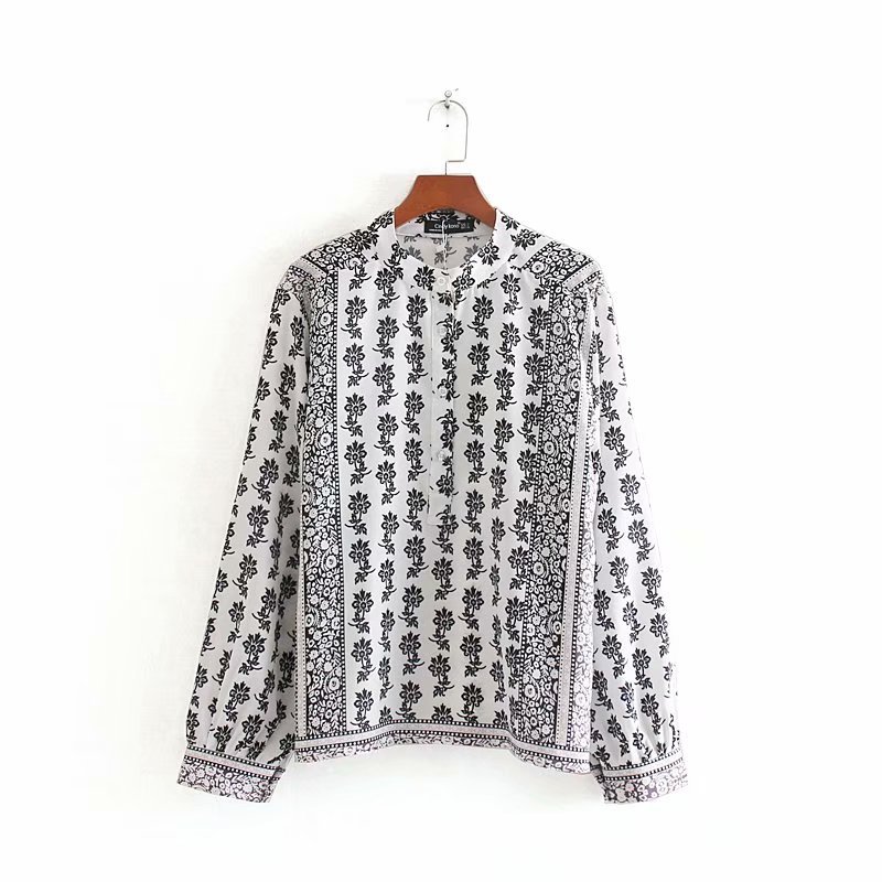 2020 Spring Summer New Retro vintage Print white zaraing women blouse Shirt vadiming sheining female shirt tops DFP8615, As pic
2020 Spring Summer New Retro vintage Print white zaraing women blouse Shirt vadiming sheining female shirt tops DFP8615, As pic