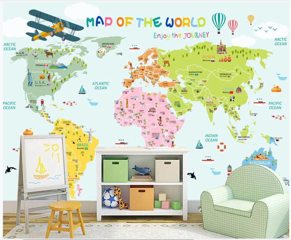 3d room wallpaper custom photo Color cartoon world map Children's room background home decor 3d wall murals wallpaper for walls 3 d, Non-woven
3d room wallpaper custom photo Color cartoon world map Children's room background home decor 3d wall murals wallpaper for walls 3 d, Non-woven