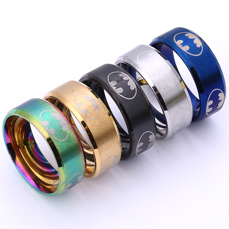 30pcs Batman Ring with Inner Arc Titanium Steel Laser Lithography, Slivery;golden
30pcs Batman Ring with Inner Arc Titanium Steel Laser Lithography, Slivery;golden