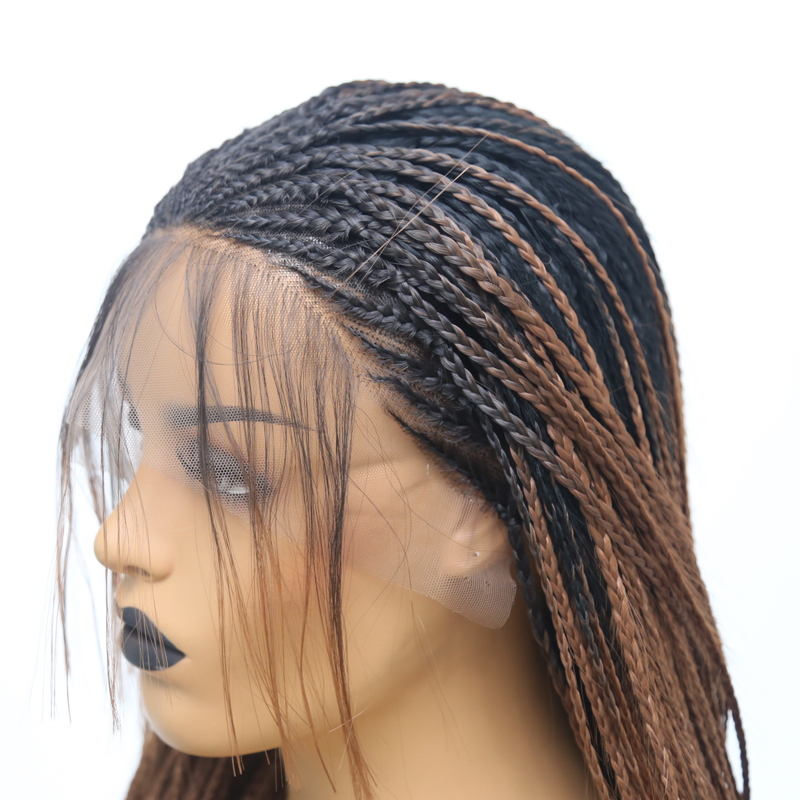 Ombre Wig High Temperature Fiber Hair Synthetic Lace Front Wig with Baby Hair Box Braided Wigs for Women Synthetic Wigs