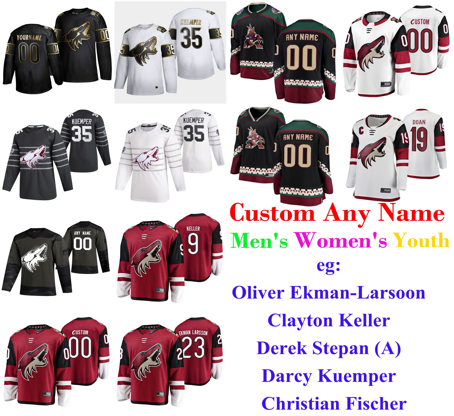 S-6XL 2020 All-Star Game Arizona Coyotes Hockey Jerseys Ekman-Larsoon Jersey Clayton Keller Derek Stepan Darcy Kuemper Custom Stitched, Black;red
S-6XL 2020 All-Star Game Arizona Coyotes Hockey Jerseys Ekman-Larsoon Jersey Clayton Keller Derek Stepan Darcy Kuemper Custom Stitched, Black;red