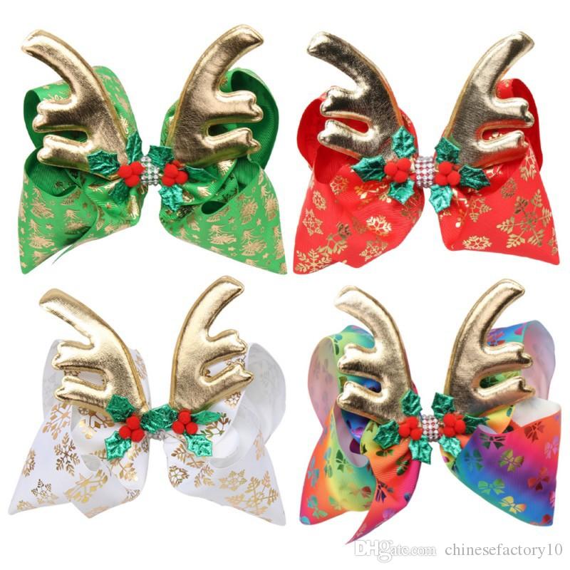 6.7 Inch Kid JOJO Bow Hair Barrette Clip With Gold Reindeer Antler Christmas Snowflake Rhinestone Clips Bowknot Girl Accessory Boutique, Mix randomly or leave message pls
6.7 Inch Kid JOJO Bow Hair Barrette Clip With Gold Reindeer Antler Christmas Snowflake Rhinestone Clips Bowknot Girl Accessory Boutique, Mix randomly or leave message pls