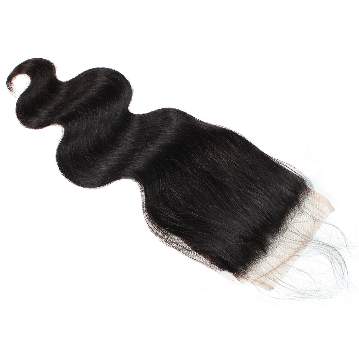 Ishow 9A Body Deep Straight Water Wave Human Hair Bundles with Lace Closure 8-28 inch Remy Extensions Weft for Women All Ages Natural Black Color
