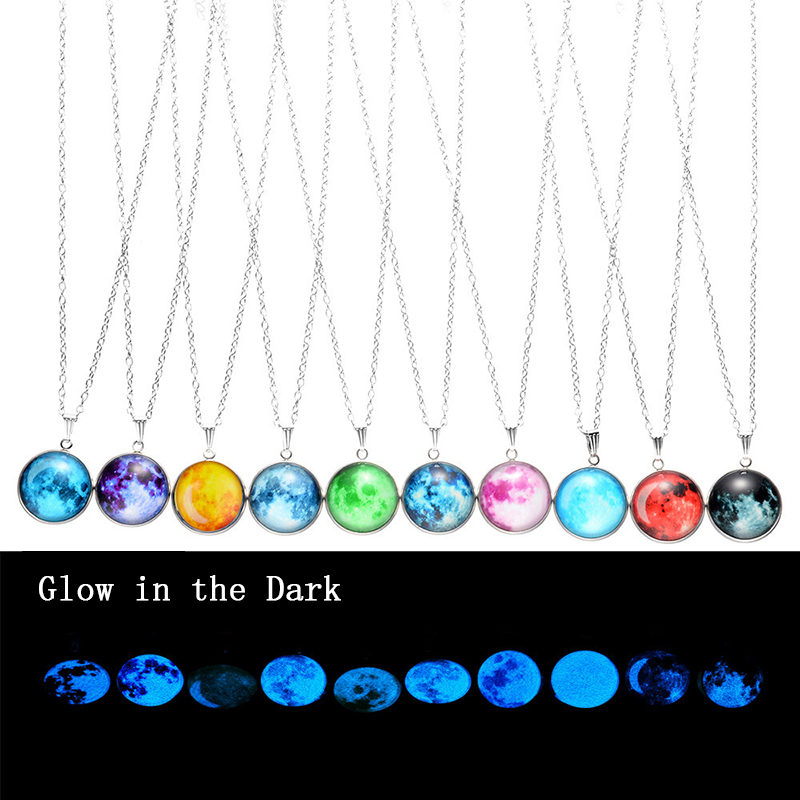 Hot Luminous Galaxy Universe Necklaces Glow in the dark Cabochon Glass Star Moon pendant Silver chain For Women Men Fashion Jewelry Gift
Hot Luminous Galaxy Universe Necklaces Glow in the dark Cabochon Glass Star Moon pendant Silver chain For Women Men Fashion Jewelry Gift