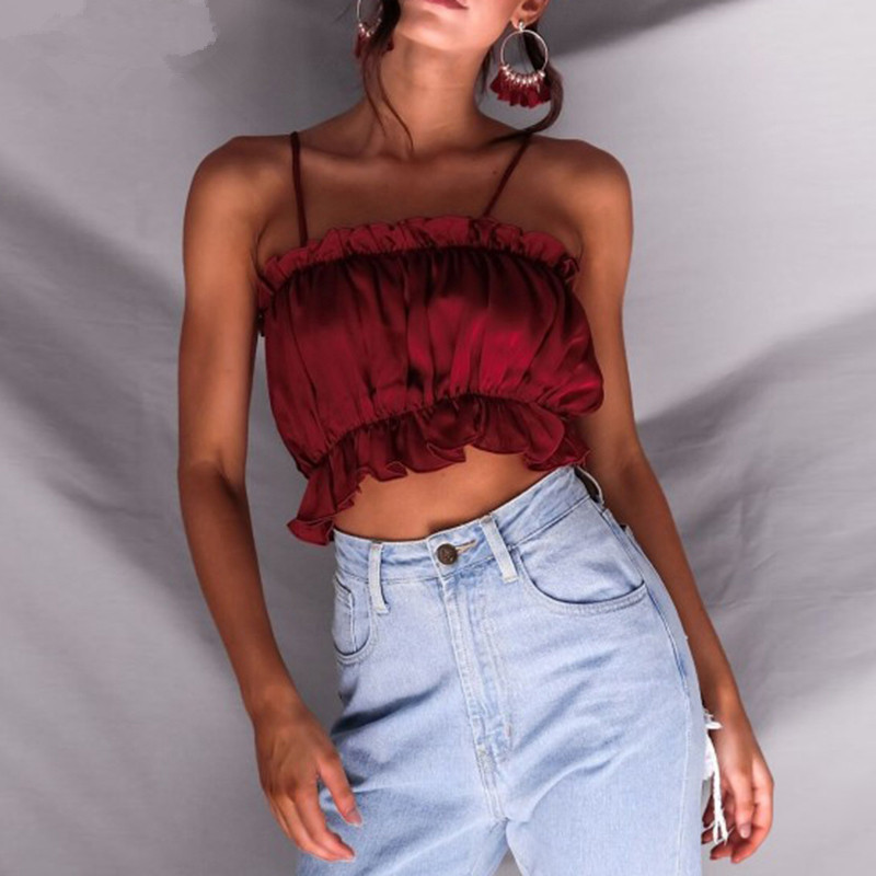 Strapless Ruffles Summer Crop Tops Women Sleeveless Sexy Camis Ruched Short Solid Tops Femme Streetwear, Black
Strapless Ruffles Summer Crop Tops Women Sleeveless Sexy Camis Ruched Short Solid Tops Femme Streetwear, Black