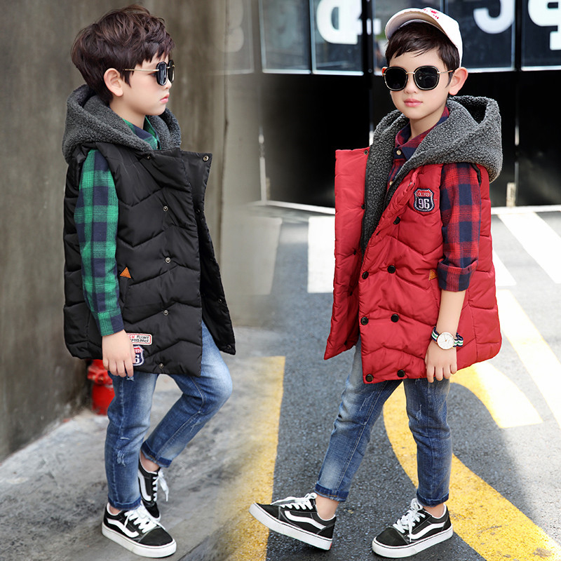 Kids Clothes High Quality Winter Boys Hooded Vest Children Sleeveless Outerwear Big Boys Warm Vest Cotton-padded Waistcoat, Black
Kids Clothes High Quality Winter Boys Hooded Vest Children Sleeveless Outerwear Big Boys Warm Vest Cotton-padded Waistcoat, Black