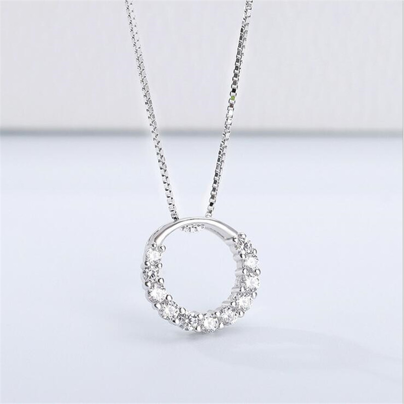 Ins Top Selling Simple Fashion Jewelry 925 Sterling Silver Round Cut White Clear 5A Cubic Zircon Promise Women Wedding Bridal Bracelet Gift