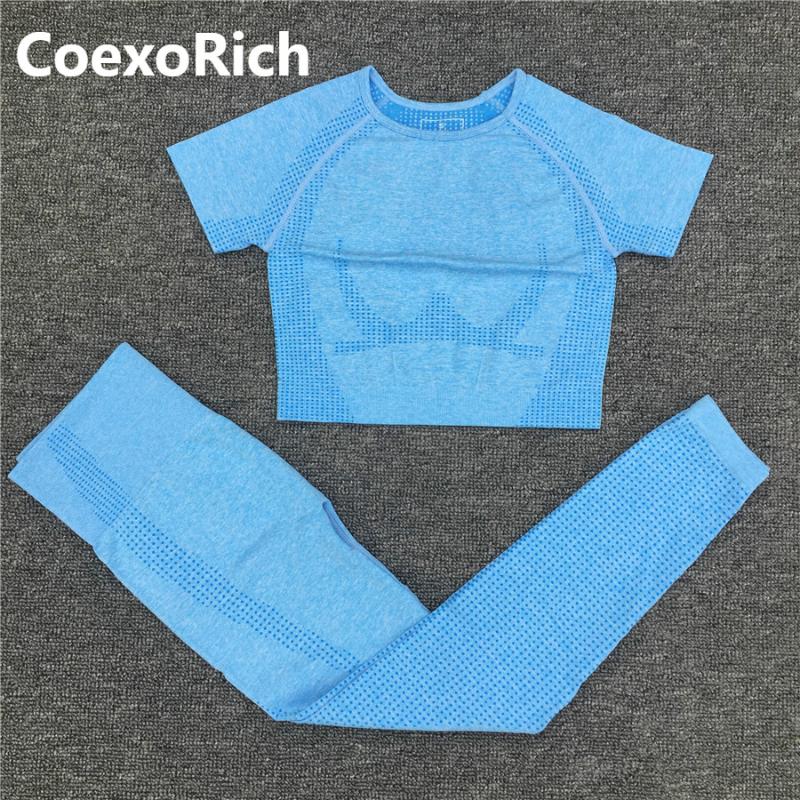 Yoga Set Women 2PCS Vital Seamless Sport Suit Gym Clothes New Color Short Sleeve Fitness Crop Top Shirt High Waist Leggings, 0207 sky blue top
Yoga Set Women 2PCS Vital Seamless Sport Suit Gym Clothes New Color Short Sleeve Fitness Crop Top Shirt High Waist Leggings, 0207 sky blue top