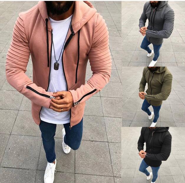 Spring and autumn new European and American men's solid color zipper hooded men's jacket cardigan Outerwear Coats jackets, Gray
Spring and autumn new European and American men's solid color zipper hooded men's jacket cardigan Outerwear Coats jackets, Gray