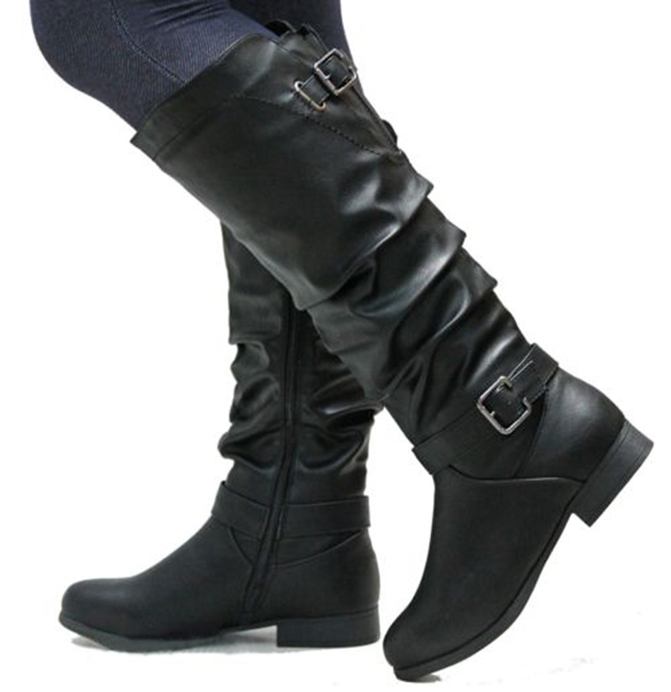 Women Boots Leather Mid-Calf Boots Winter Warm Basic Low Heels Buckle Side Zipper Female Round Toe Solid Booties botas D25, Khaki
Women Boots Leather Mid-Calf Boots Winter Warm Basic Low Heels Buckle Side Zipper Female Round Toe Solid Booties botas D25, Khaki