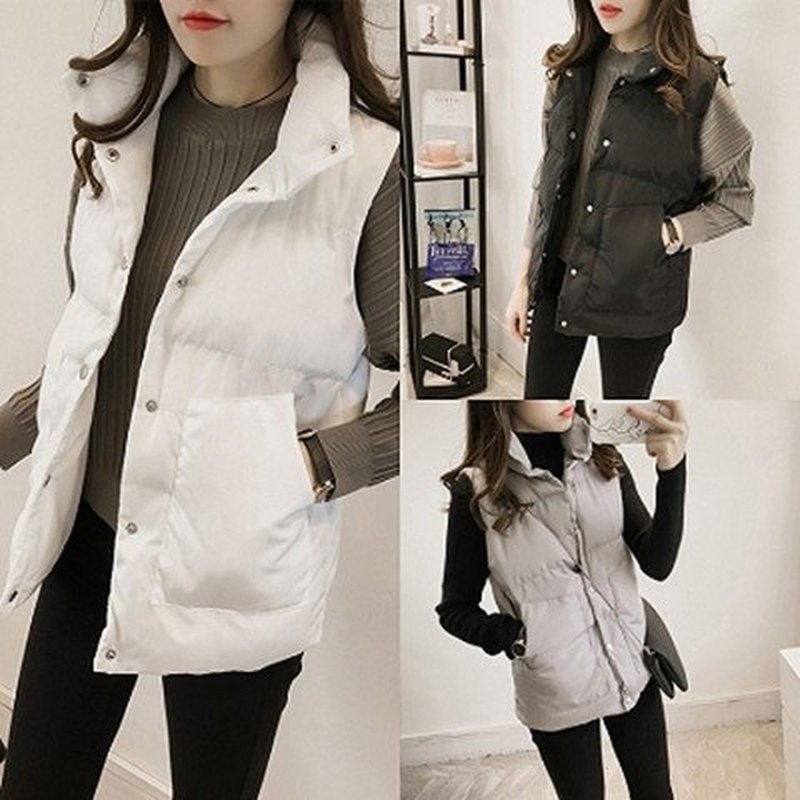 Women' cotton vest winter short casual student stand collar plus velvet coat wild thick jacket -4XL size number, Black
Women' cotton vest winter short casual student stand collar plus velvet coat wild thick jacket -4XL size number, Black