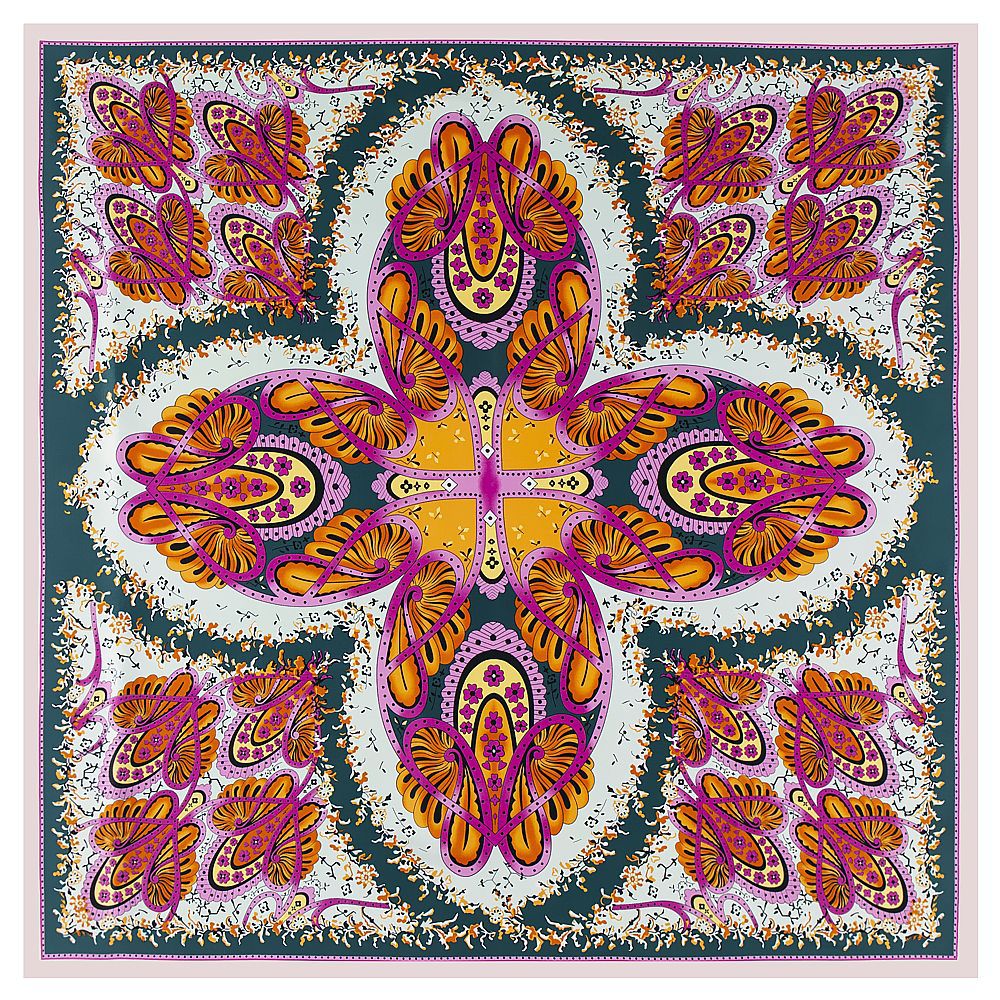Twill Silk Scarf Women Print Shawl Vintage Echarpe Fourlard Femme Square Scarves For Women Hijab Bandanas Bufandas Mujer 130*130cm