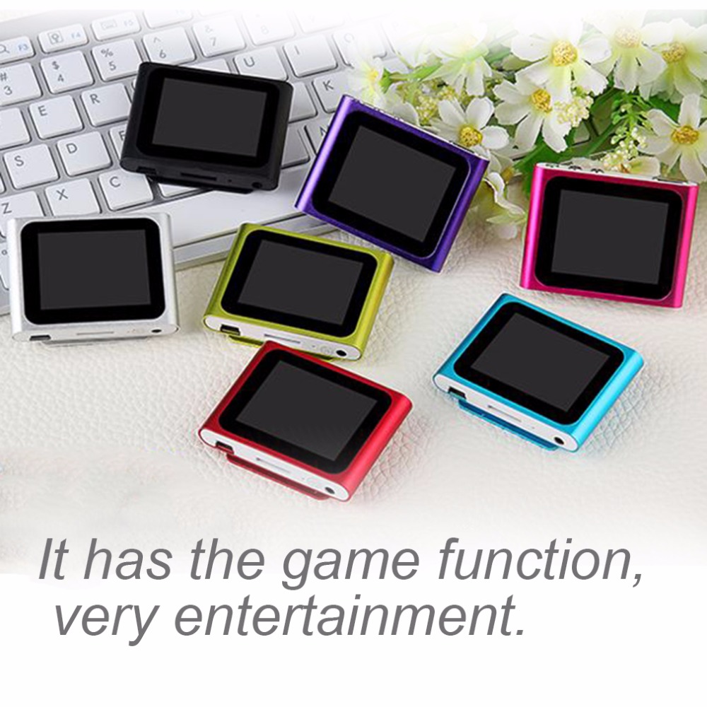 Freeshipping Portable 1.8 Inch LCD Screen Display 6th Generation Music Media Video Movie FM Radio MP4 Player Support 2-16GB Micr-oS-DTF Card