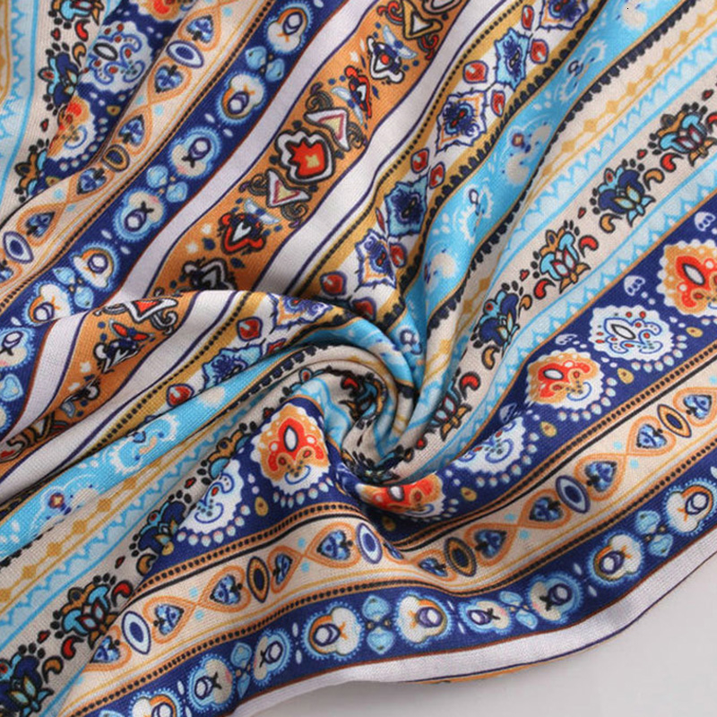 2018 Women Striped Printed New Boho Flare Pants High Elastic Waist Vintage Soft Stretch Ethnic Style Bell Bottom Hippie Pants V191019