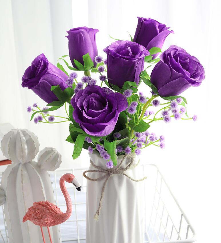 Artificial flowers Wedding decorations silk flower rose flower for wedding decorations 49cm long single stem colorful rose