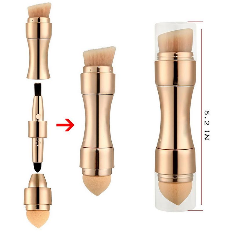 New arrival golden/rose golden Professional Makeup Brushes Eyebrow Eyeliner Concealer Foundation Blush Powder Makeup Tool Cosmetic 4 in 1