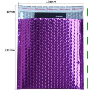 Purple Poly Bubble Mailers Padded Envelopes Self Seal Mailing Envelopes Bags Pack 50pcs 18*23cm Packing Bags