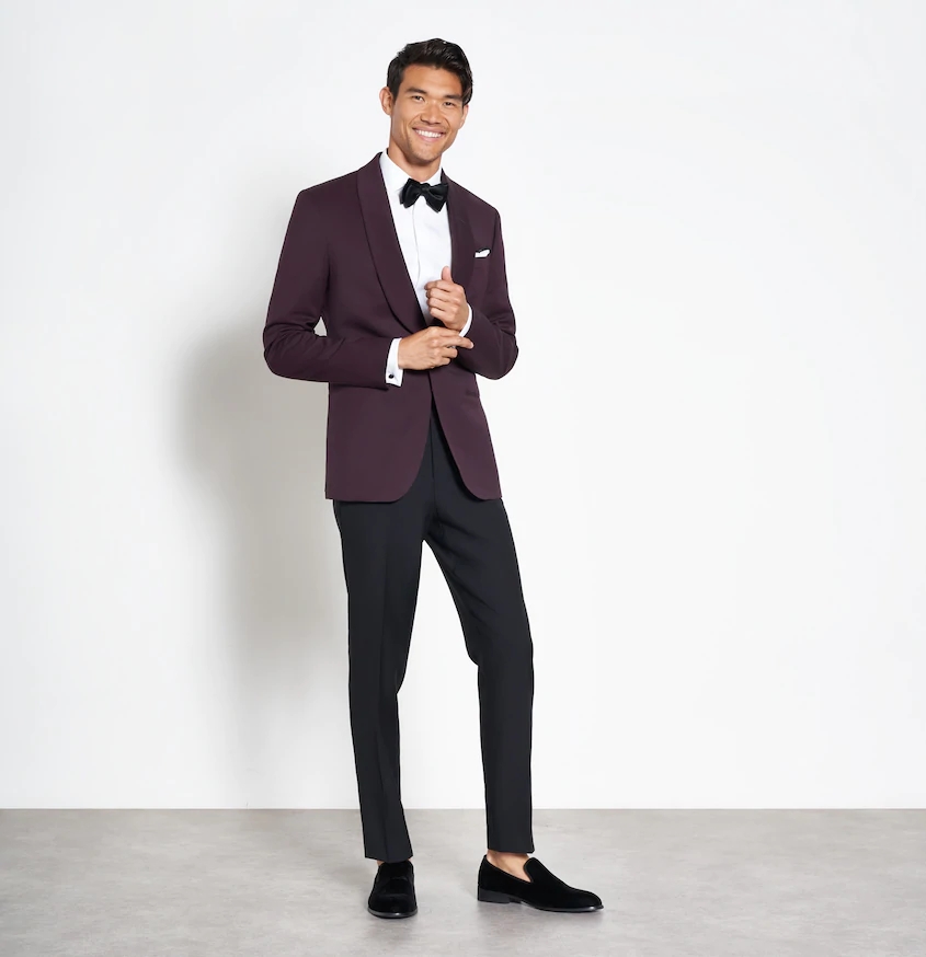 Dark Purple Mens Designer Jackets Shawl Lapel One Button Groom Wear For Wedding Formal Dinner Party Prom Blazer One Piece