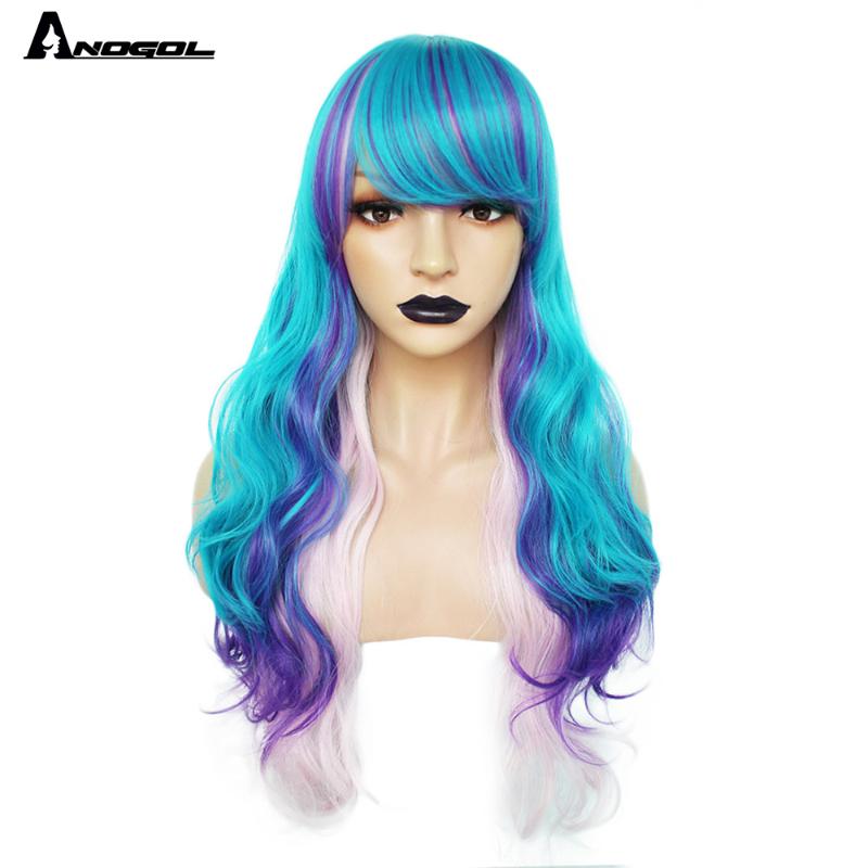 ANOGOL High Temperature Fiber Long Water Wave Blue Purple Pink White Ombre Synthetic Cosplay Wig with Bangs for Women Halloween, As pic
ANOGOL High Temperature Fiber Long Water Wave Blue Purple Pink White Ombre Synthetic Cosplay Wig with Bangs for Women Halloween, As pic