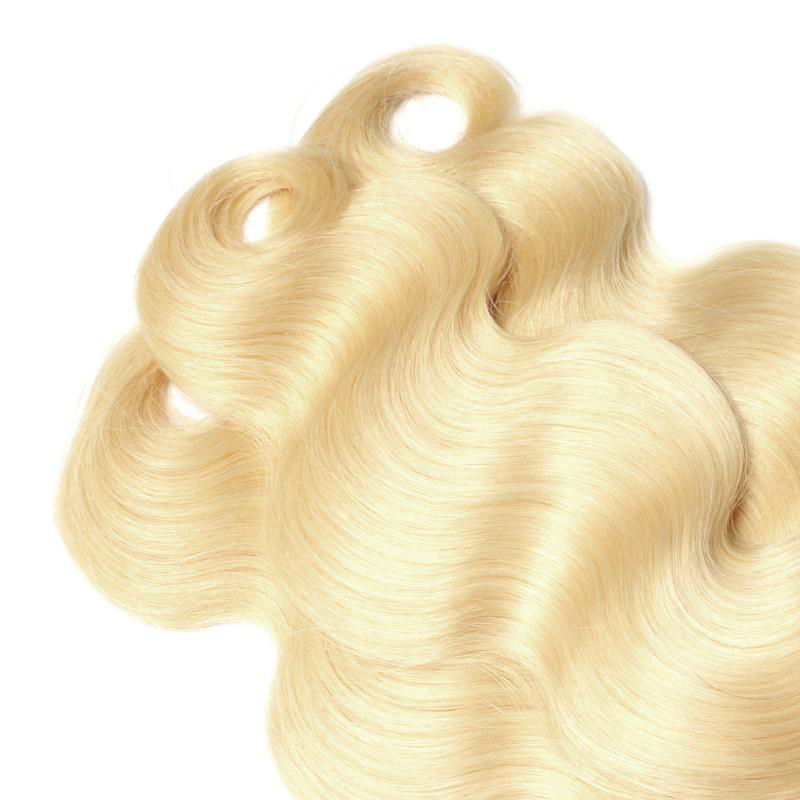 body wave human hair weaves double wefts 50g pc 6pcs lot 613 russian blonde color remy hair extensions free dhl