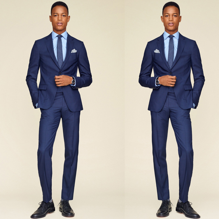 Handsome Navy Blue Men Wedding Suits Shawl Lapel One Button Groom Wear High Quality Formal Business Blazer
