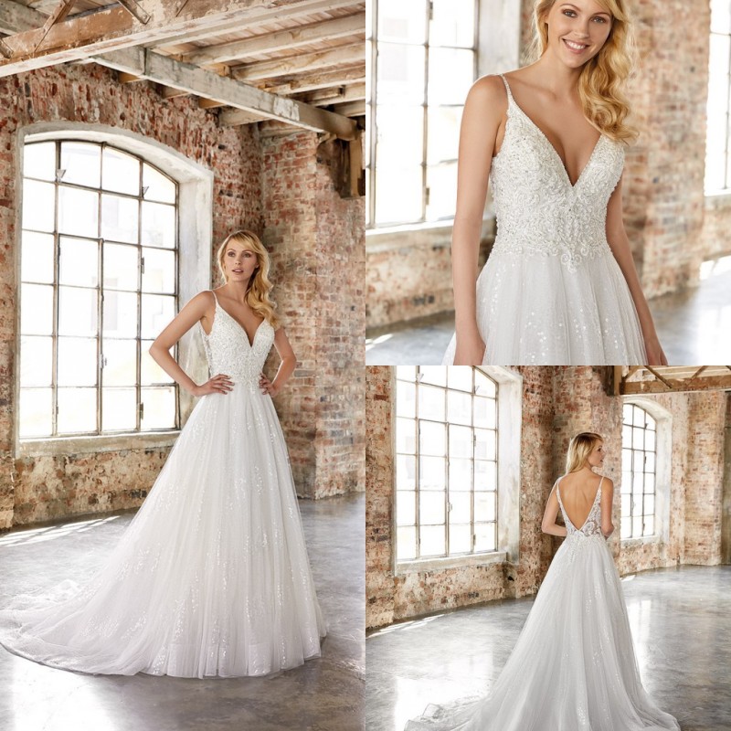 2020 A Line Wedding Dresses Spaghetti Applique Sequins Wedding Dresses Backless Sweep Train Bridal Gowns Bohemia Vestidos De Novia, Pink
2020 A Line Wedding Dresses Spaghetti Applique Sequins Wedding Dresses Backless Sweep Train Bridal Gowns Bohemia Vestidos De Novia, Pink