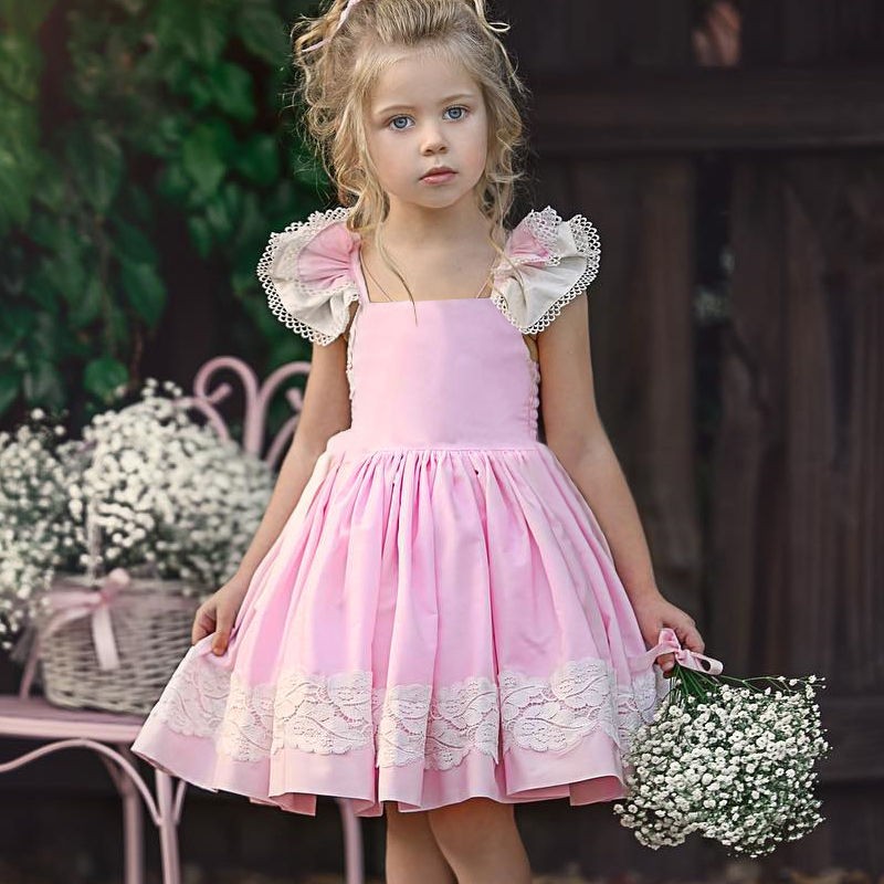 Girls Dresses Princess Dress Fashion Kids Clothes Europe and the American Baby Dresses Girl Children Birthday Dress, Pink 
Girls Dresses Princess Dress Fashion Kids Clothes Europe and the American Baby Dresses Girl Children Birthday Dress, Pink