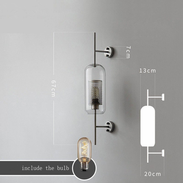 Modern Glass Led Wall Lamp for Bedroom Nordic Wall Sconce Light Fixture Loft Industrial Decor Mirror Lights for Home Luminaire