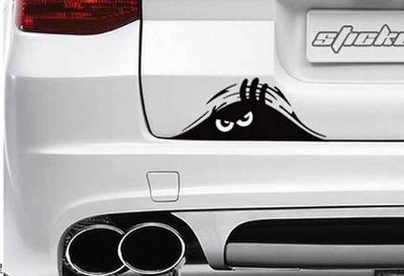 Black Car Styling Accessories Reflective Fashion Funny Peeking Monster Car Sticker Vinyl Decal Decorate Waterproof Stickers