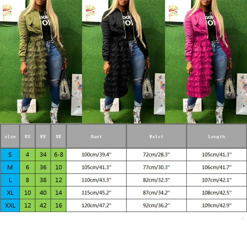 2019 Women Autumn Solid Casual Mesh Lace Splice Jacket Ladies Fashion Coat Zipper Down Outwear Tops Females New Clothing Tops V191209