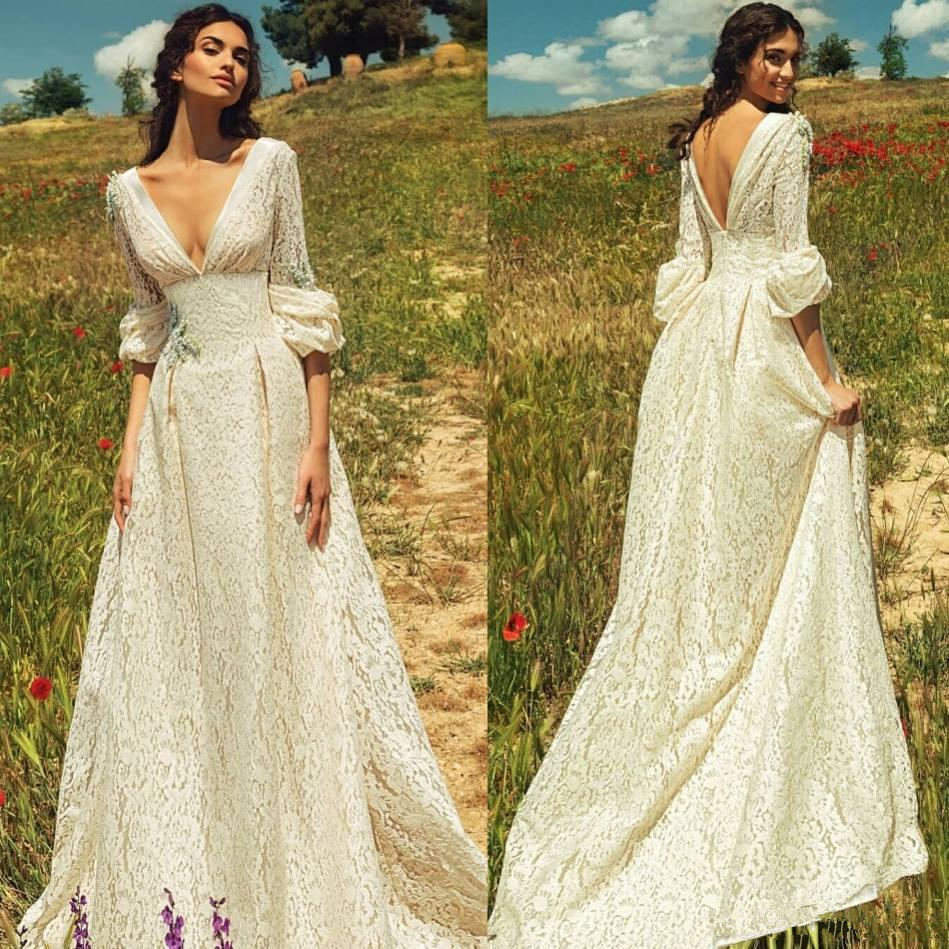 2019 New Bohemian Wedding Dresses Deep V Neck Long Puffy Sleeves Full Lace Beach Garden Outdoor 1970s Boho Bridal Gowns Custom Plus Size, Custom made from color chart
2019 New Bohemian Wedding Dresses Deep V Neck Long Puffy Sleeves Full Lace Beach Garden Outdoor 1970s Boho Bridal Gowns Custom Plus Size, Custom made from color chart
